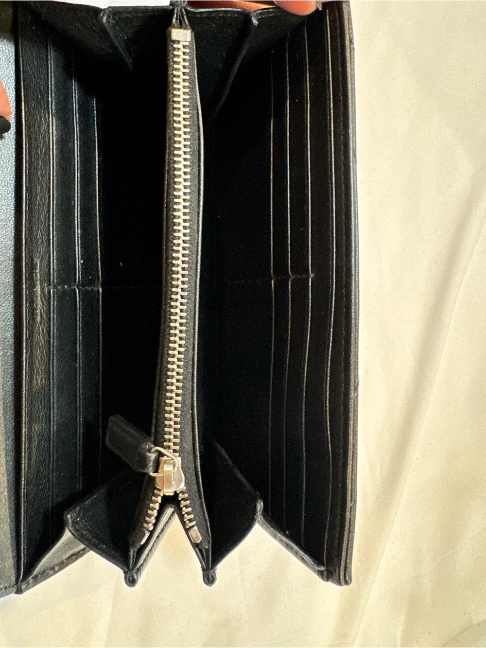 Saint Laurent Lou Lou Wallet - Black Quilted Leather with Silver YSL Logo - Picture 10 of 13